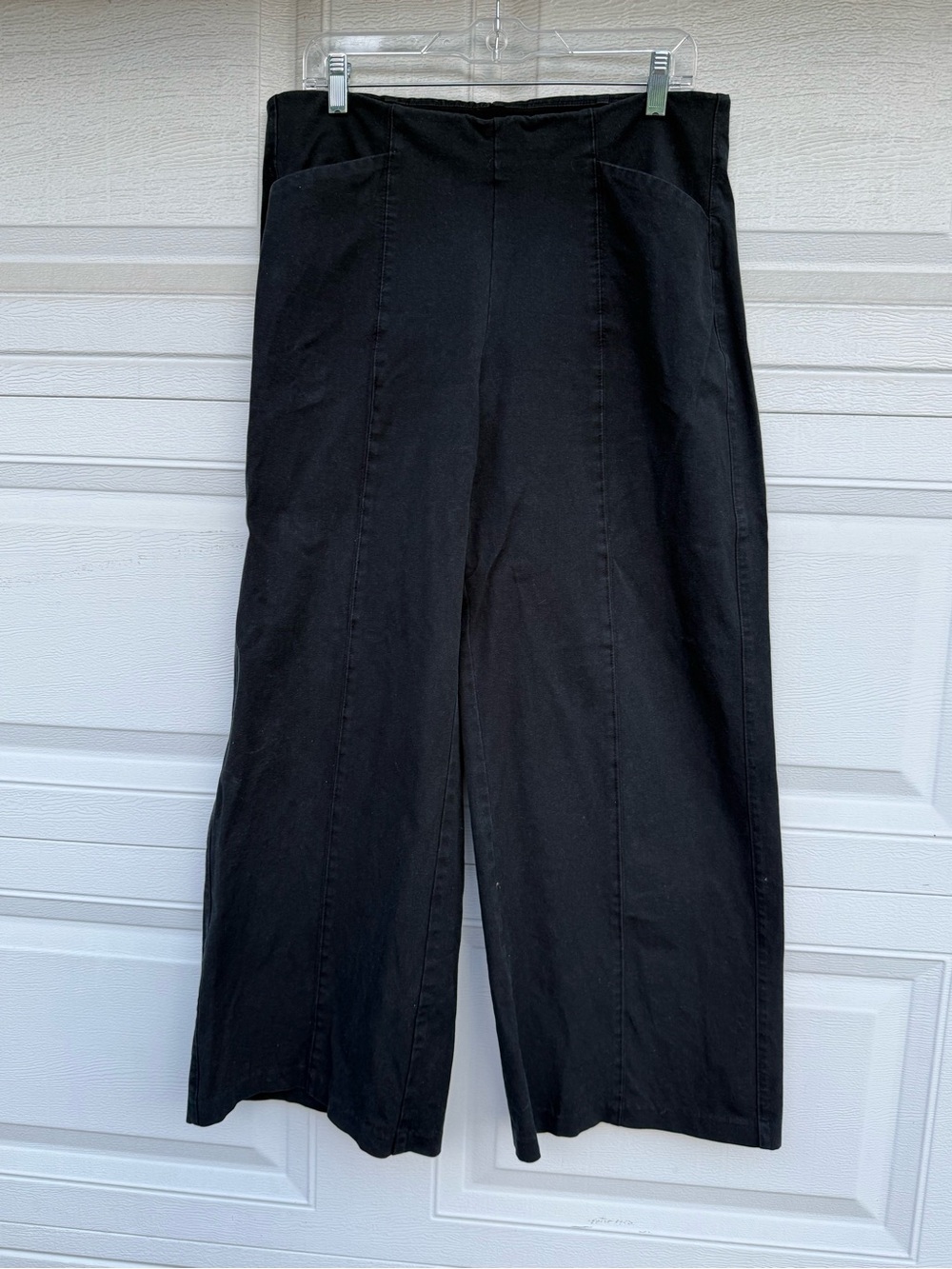 Old Navy High Waist Wide-Leg Pixie Pants with Front Seams in Black Jack L - Picture 4 of 10